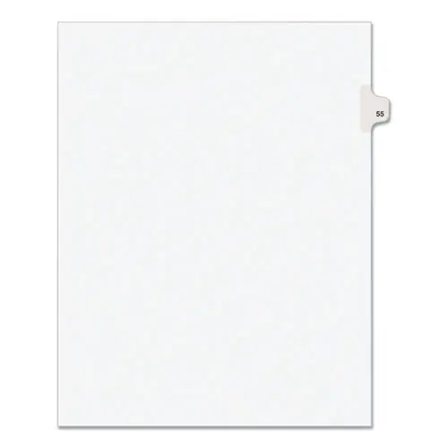 Avery® Preprinted Legal Exhibit Side Tab Index Dividers, Avery Style, Number 55, 10 Tabs, 11 x 8.5, White, 25/Pack