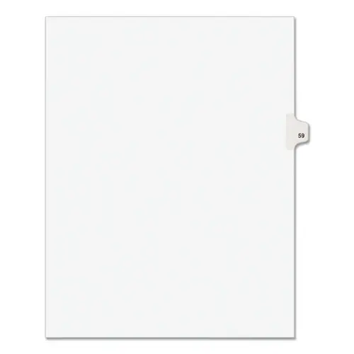 Avery® Preprinted Legal Exhibit Side Tab Index Dividers, Avery Style, Number 59, 10-Tab, White, 25/Pack