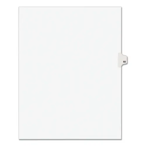 Avery® Preprinted Legal Exhibit Side Tab Index Dividers, Avery Style, 10-Tab, Number 60, White, 25/Pack (1060)