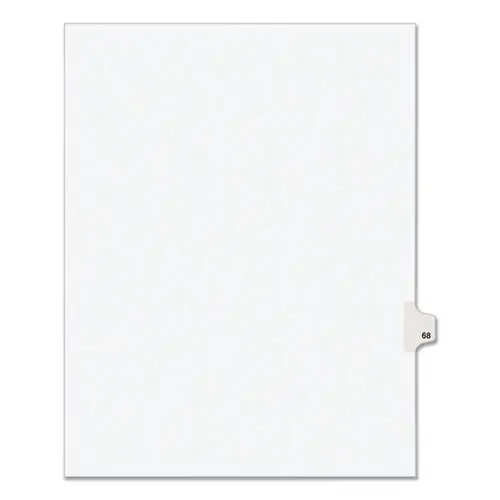 Avery® Preprinted Legal Exhibit Side Tab Index Dividers, Avery Style, 10-Tab, Number 68, 11 x 8.5, White, 25/Pack