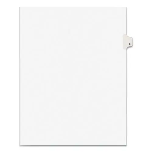 Avery® Preprinted Legal Exhibit Side Tab Index Dividers, Avery Style, 10-Tab, 6, White, 25/Pack