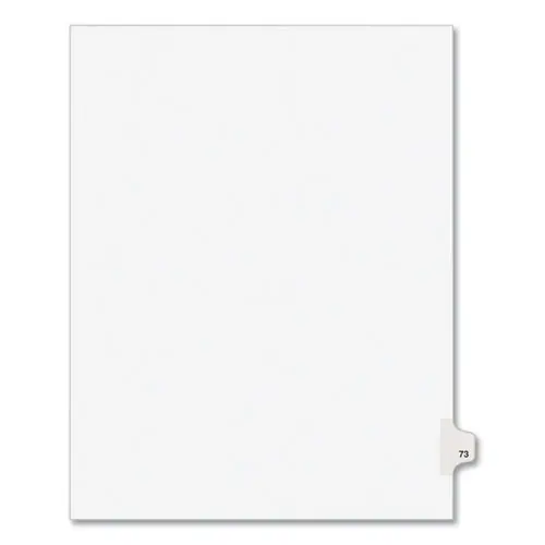 Avery® Preprinted Legal Exhibit Side Tab Index Dividers, Avery Style, Number 73, 10-Tab, 11 x 8.5, White, 25/Pack
