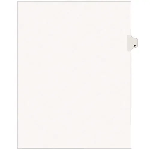 Avery® Preprinted Legal Exhibit Side Tab Index Dividers, Avery Style, Number 7, 11 x 8.5, White, 25/Pack