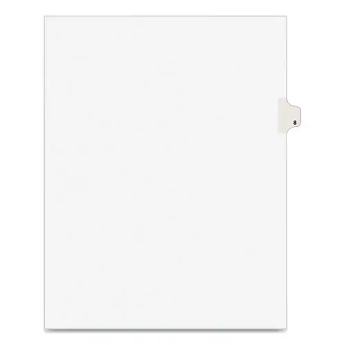 Avery® Preprinted Legal Exhibit Side Tab Index Dividers, Avery Style, 10-Tab, Number 8, 11 x 8.5, White, 25/Pack