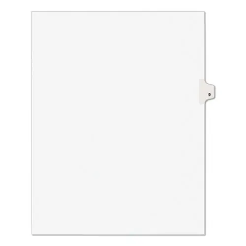 Avery® Preprinted Legal Exhibit Side Tab Index Dividers, Avery Style, 10-Tab, Number 9, 11 x 8.5, White, 25/Pack