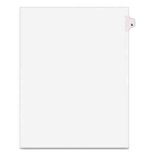 Avery® Preprinted Legal Exhibit Side Tab Index Dividers, Avery Style, 26-Tab, Letter B, 11 x 8.5, White, 25/Pack (1402)