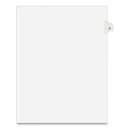 Avery® Preprinted Legal Exhibit Side Tab Index Dividers, Avery Style, 26-Tab, Letter D, 11 x 8.5, White, 25/Pack (1404)