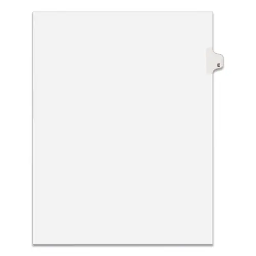 Avery® Preprinted Legal Exhibit Side Tab Index Dividers, Avery Style, 26-Tab, Letter E, White, 25/Pack (1405)