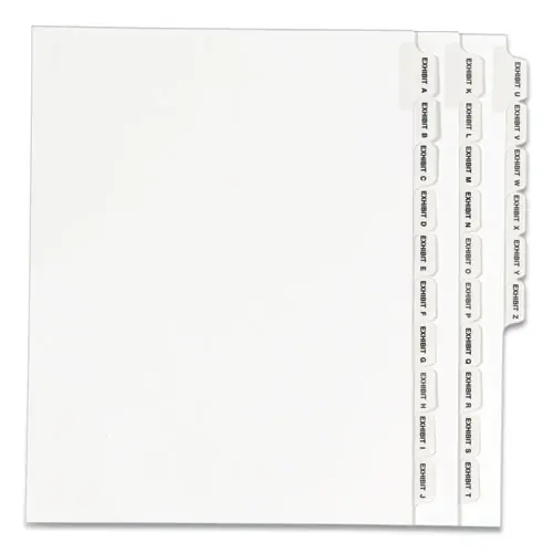 Avery® Preprinted Legal Exhibit Side Tab Index Dividers, Avery Style, 26-Tab, Exhibit A to Exhibit Z