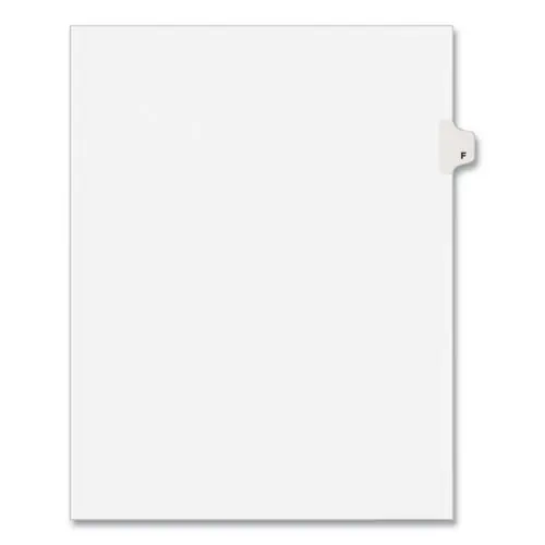 Avery® Preprinted Legal Exhibit Side Tab Index Dividers, Avery Style, Letter F, 26 Tabs, White, 25/Pack (1406)
