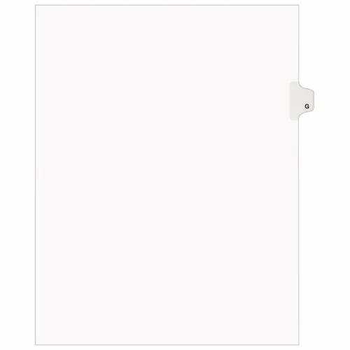 Avery® Preprinted Legal Exhibit Side Tab Index Dividers, Avery Style, 26-Tab, G, White, 25/Set (1407)