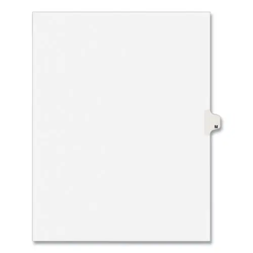 Avery® Preprinted Legal Exhibit Side Tab Index Dividers, Avery Style, 26-Tab, Letter M, 11 x 8.5, White, 25/Pack (1413)