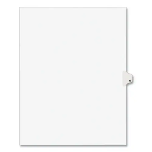 Avery® Preprinted Legal Exhibit Side Tab Index Dividers, Avery Style, 26-Tab, Letter "N", White, 25/Pack (1414)