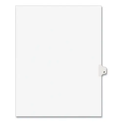 Avery® Preprinted Legal Exhibit Side Tab Index Dividers, Avery Style, 26-Tab, P, White, 25/Pack
