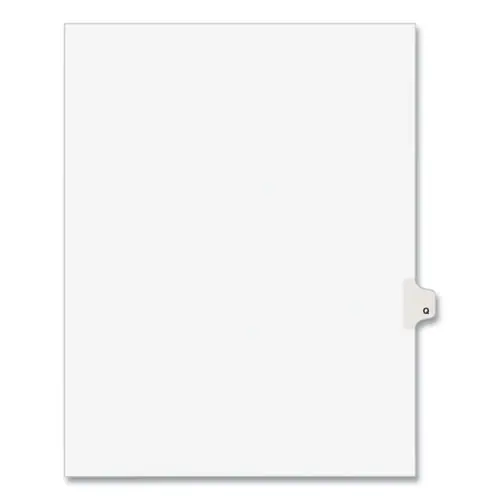 Avery® Preprinted Legal Exhibit Side Tab Index Dividers, Avery Style, 26-Tab, Letter Q, White, 25/Pack