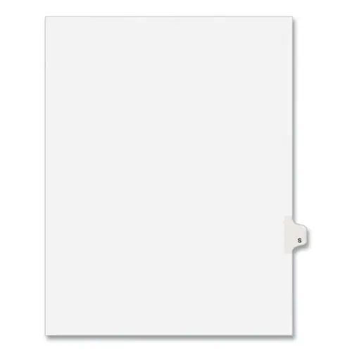 Avery® Preprinted Legal Exhibit Side Tab Index Dividers, Avery Style, Letter Size, 26-Tab, Tab S, White, 25/Pack (1419)