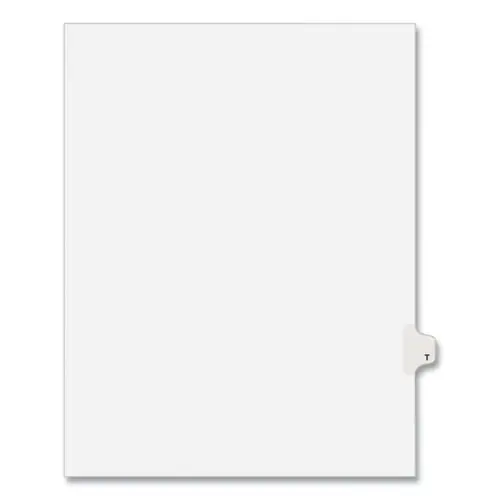 Avery® Preprinted Legal Exhibit Side Tab Index Dividers, Avery Style, 26-Tab, T, 11 x 8.5, White, 25/Pack (1420)