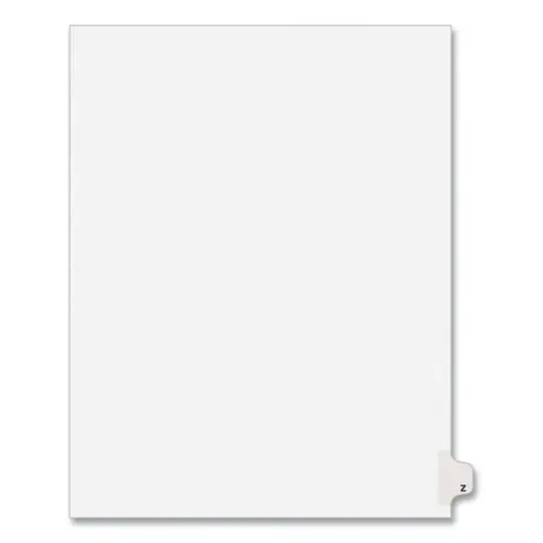 Avery® Preprinted Legal Exhibit Side Tab Index Dividers, Avery Style, 26-Tab Letter Z, 11" x 8.5", White, 25/Pack (1426)