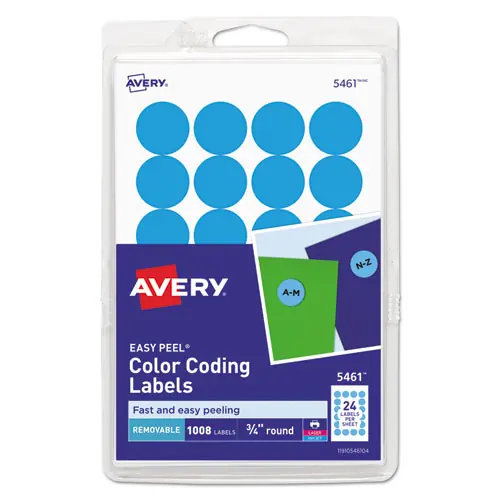 Avery® Printable Self-Adhesive Removable Color-Coding Labels