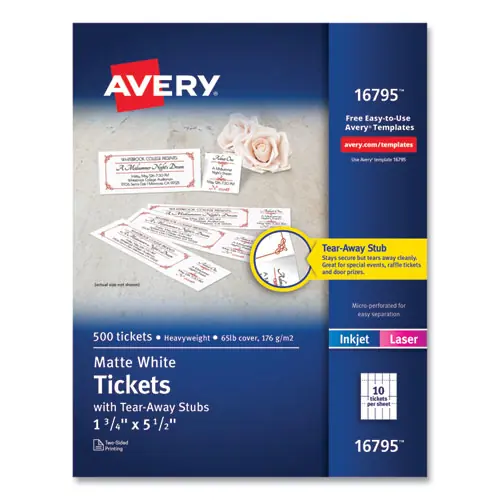 Avery® Printable Tickets with Tear-Away Stubs