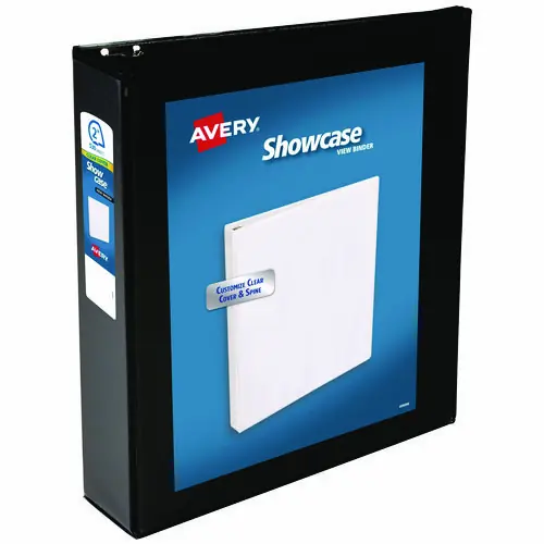 Avery® Showcase Economy View Binders with Slant Rings, 3 Rings, 2" Capacity, 11 x 8.5, Black