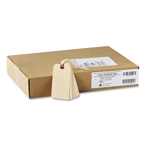 Avery® Strung Shipping Tags, Manila, 1,000/Box
