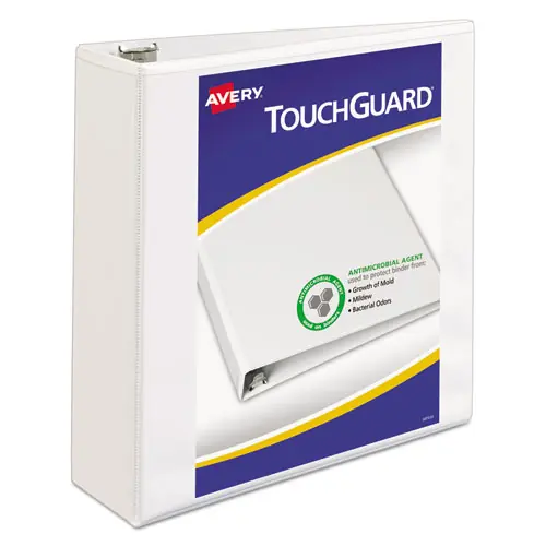 Avery® TouchGuard Protection Heavy-Duty View Binders with Slant Rings, 3" Capacity, 3 Rings, 11 x 8.5, White