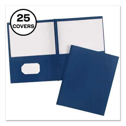 Avery® Two-Pocket Folder with Prong Fasteners, Dark Blue, 25/Box