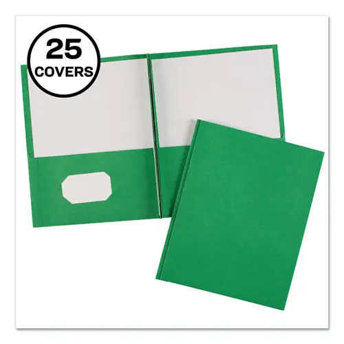 Avery® Two-Pocket Folder with Prong Fasteners, 0.5" Capacity, Letter Size, Green, 25/Box