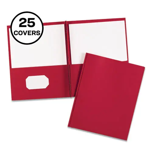 Avery® Two-Pocket Folder with Prong Fasteners, Red, 0.5" Capacity, 11 x 8.5, 25/Box