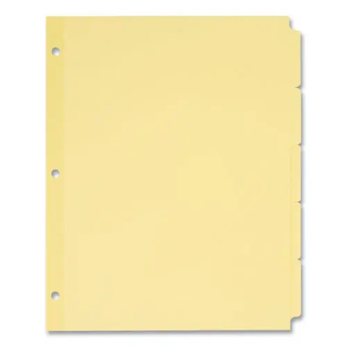 Avery® Write and Erase Plain-Tab Paper Dividers, 5-Tab, 11 x 8.5, Buff, 36 Sets