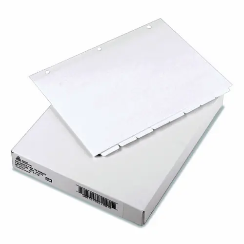 Avery® Write and Erase Plain-Tab Paper Dividers, 8-Tab, White, 24 Sets