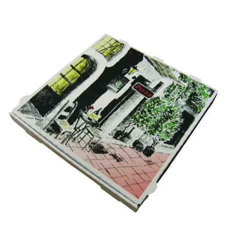 B-Flute Pizza Box 16in White/Kraft 50 Ct