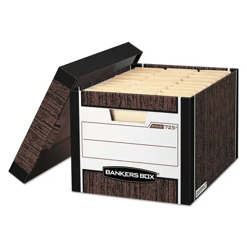 Bankers Box® R-KIVE Heavy-Duty Storage Boxes, Letter/Legal, Woodgrain, 12/Carton