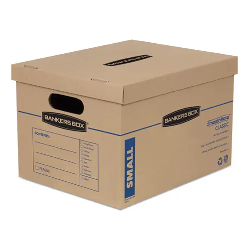 Bankers Box® SmoothMove Classic Moving/Storage Boxes, Small, Brown/Blue, 20/Carton