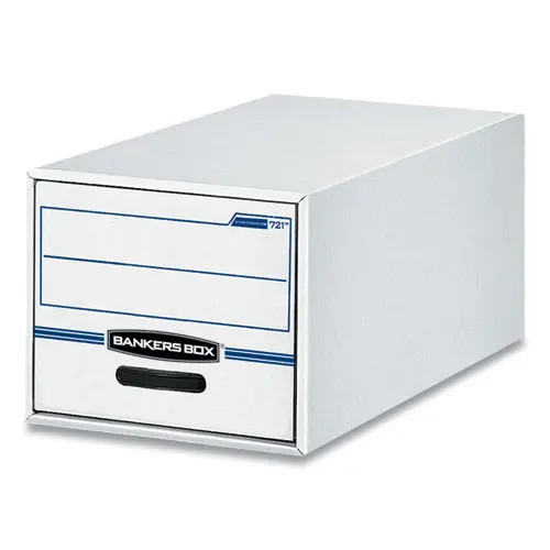 Bankers Box® STOR/DRAWER Basic Space-Savings Storage Drawers, Legal Files, White/Blue, 6/Carton