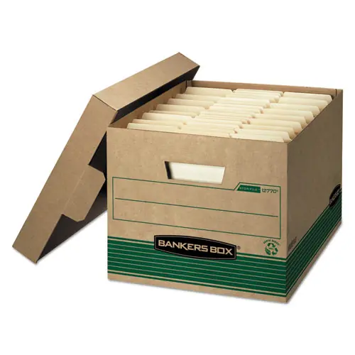 Bankers Box® STOR/FILE Medium-Duty 100% Recycled Storage Boxes, Kraft, 20/Carton