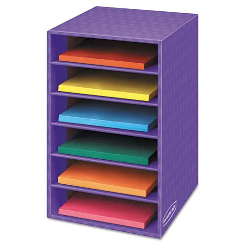 Bankers Box® Vertical Classroom Organizer, 6 Shelves, Purple