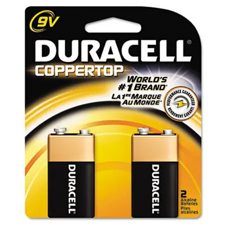 Battery, Alkaline, 9 Volt, 2 Pack