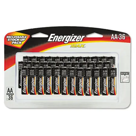 Battery, Energizer, AA, 36-Pack