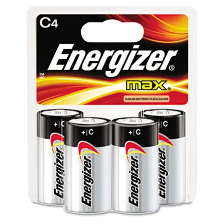 Battery, Energizer, C, 4 Pack