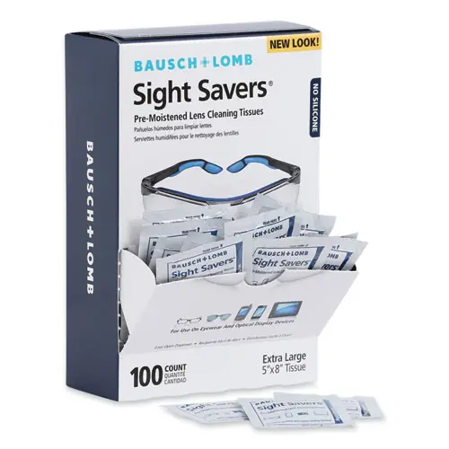 Bausch & Lomb Sight Savers Premoistened Lens Cleaning Tissues, 100/Box