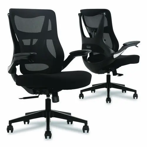 Beautyrest® ErgoMax Mesh Swivel Task Chair, Black Mesh with Black Metal Base, Supports Up to 275 lb