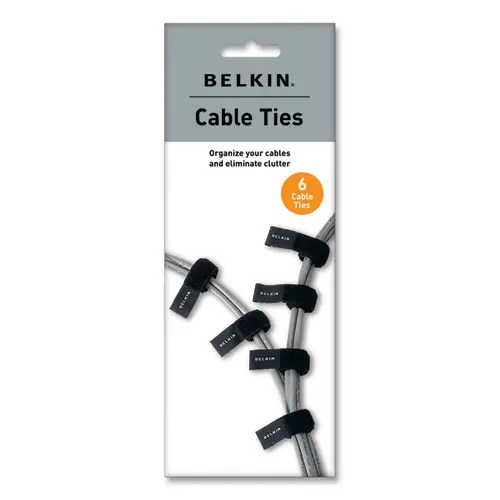 Belkin® Multicolored Cable Ties, 6/Pack