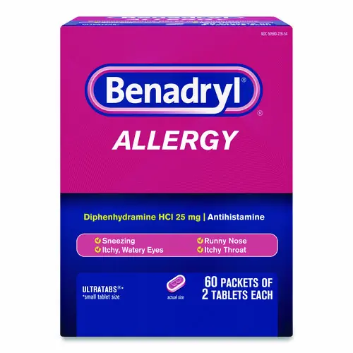 Benadryl® Allergy Ultratabs Tablets, Two-Pack, 60 Packs/Box