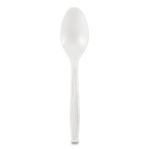 Berkley Square Elegant Dinnerware Heavyweight Plastic Spoons, White, 500/Box
