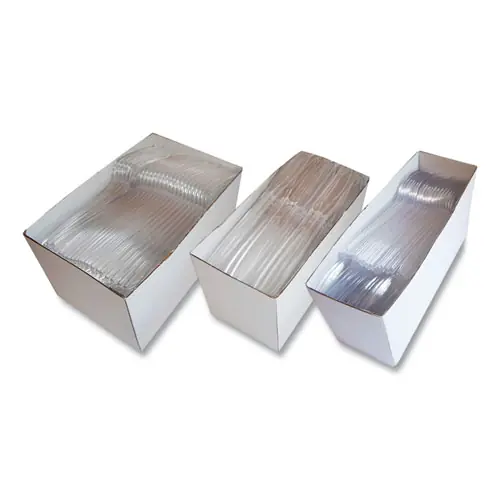 Berkley Square Heavyweight Party Pack, Fork/Knife/Spoon, Plastic, Clear, 360/Pack