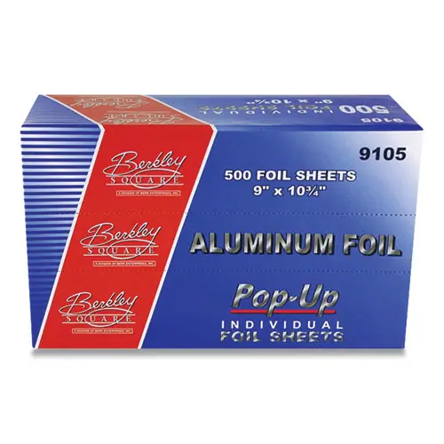 Berkley Square Pop-Up Aluminum Foil, 9 x 10.75, 500/Pack, 6 Packs/Carton