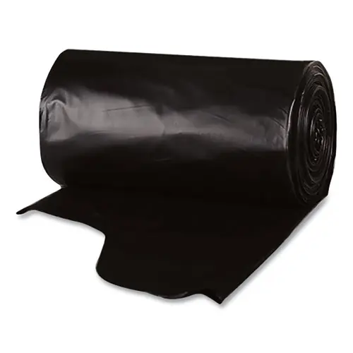 Berry Plastics Heavy-Duty Low-Density Wing Tie Contractor Bags, 42 Gallon, 3 mil, Black, 20 Bags/Roll, 4 Rolls/Carton
