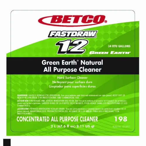 Betco® Green Earth Natural All Purpose Cleaner, Clean Scent, 2 L Bottle, 4/Carton